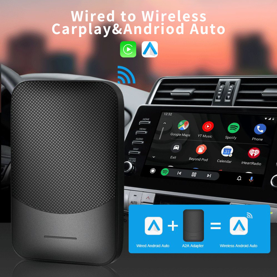 Carplay Box Wired to Wireless Two-in-One Conversion Box เชื่อมต่อกันในรถยนต์ Android AUTO