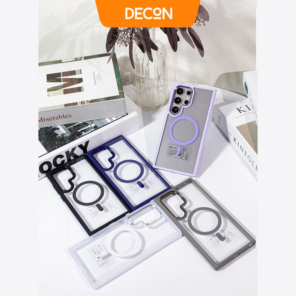 DECON CMAG เคสหลังใสขอบสี ชาร์จแม่เหล็กได้ S25U / S24U / S25E