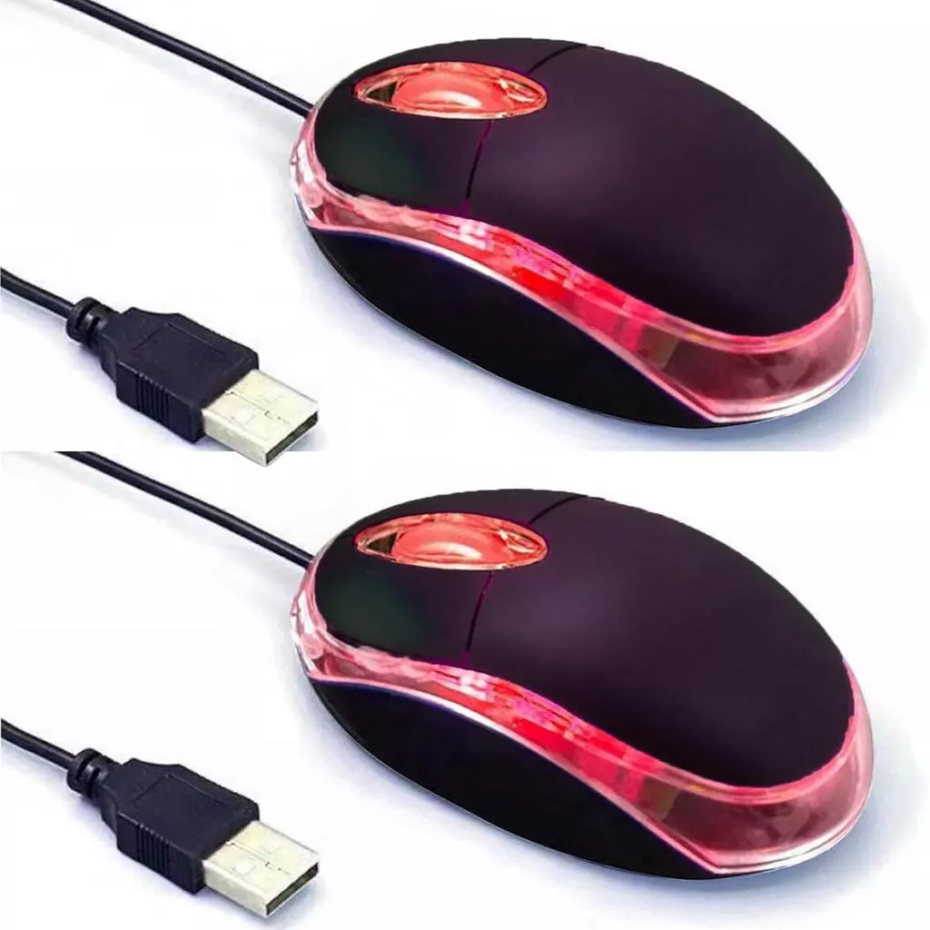 เมาส์ออปติคอลมินิ กุ้ยเหิง แพ็คคู่ USB สำหรับคอมพิวเตอร์และแล็ปท็อป