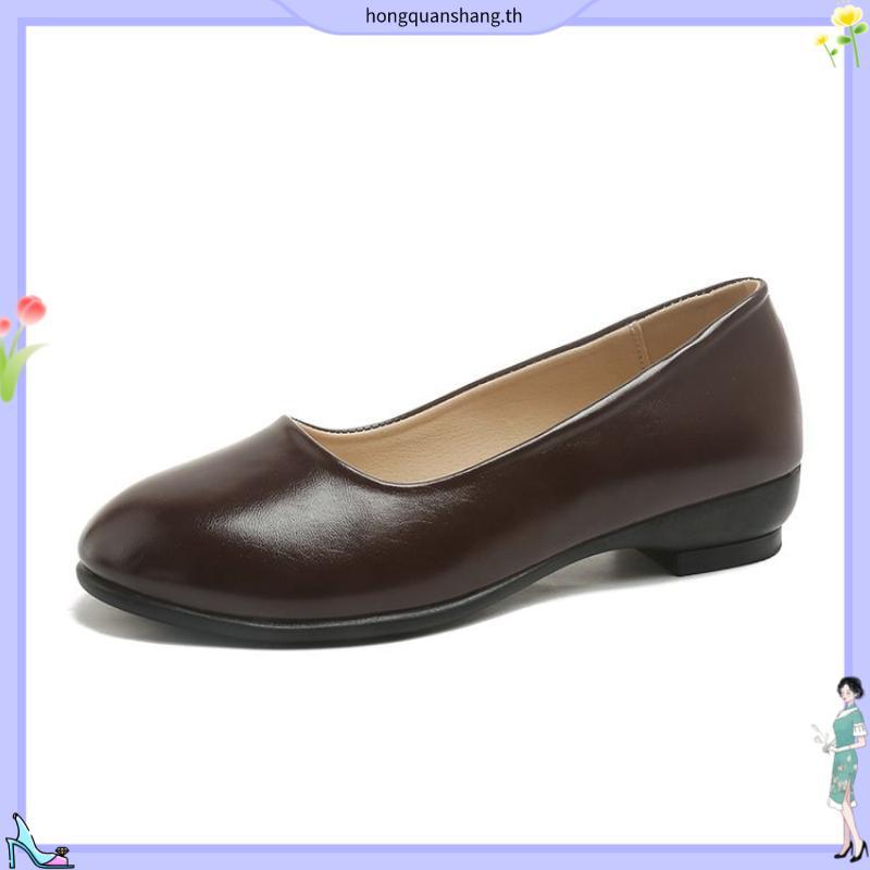 Pretty Popteen รองเท้าคัทชู หัวมน ส้นเตี้ย 1 นิ้ว สีดำ รุ่น PT-2417 ไซซ์ 35-42