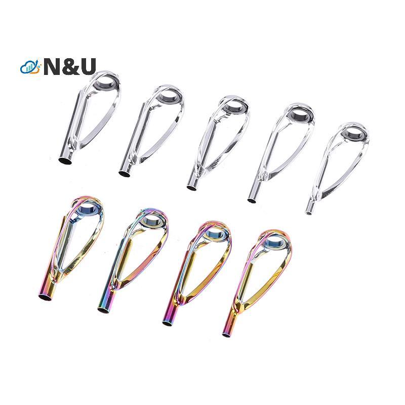 N&U 1 ชิ้น Sliver/Rainbow Top Tip Guide แหวนฟรี Tangle สําหรับ Spinning Casting Fishing Rod