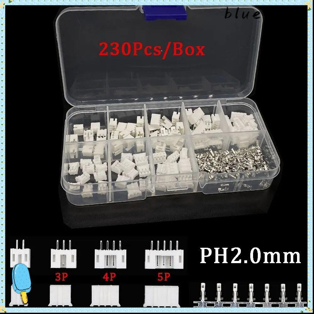 BLUEMING Header JST Connector, PH2.0 2p 3p 4p 5 pin Terminal Kit 2.0mm Pitch Terminal Kit / Housing 