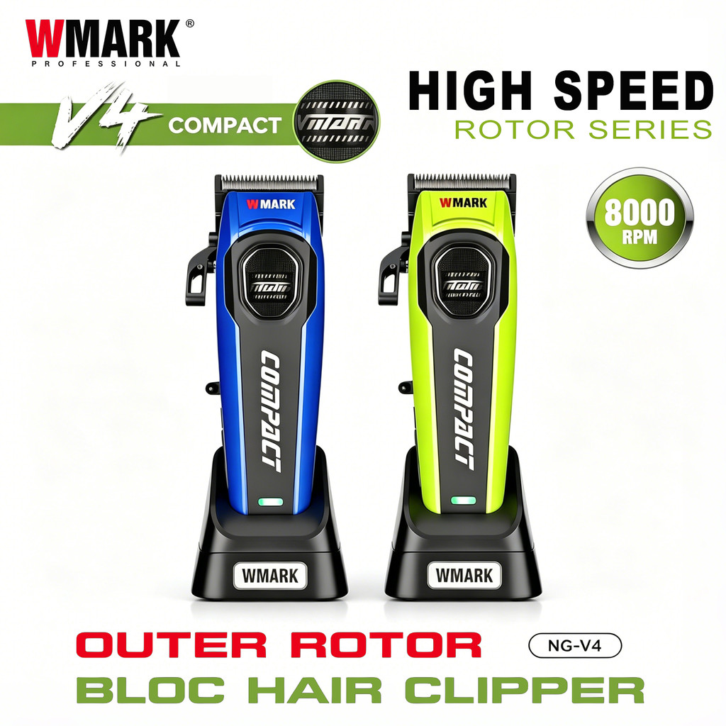 WMARK NG V4 Professional Hair Clipper 8000RPM มอเตอร์ไร้แปรง DLC ใบมีด 3000mAh ไฟ LED