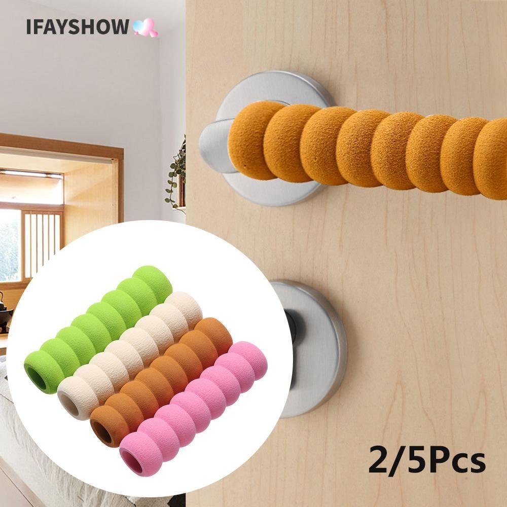 IFAYSHOW 2/5pcs มือจับประตูป้องกันเกลียว Anti-collision Doorknob Guard ตกแต่งบ้าน Baby Safety
