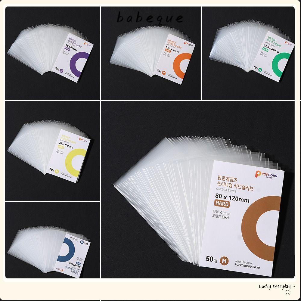 BABEQUE 50 ชิ้น Photocard Holographic Protector ฟิล์ม,เครื่องเขียน Kpop Card Sleeve, 3 นิ้ว Photo Popcorn การ์ด
