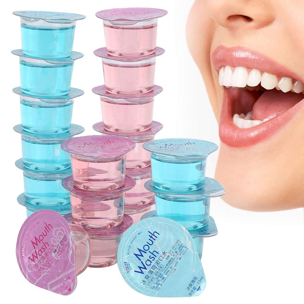 ZJchao น้ํายาบ้วนปากเจลลี่แบบพกพา, Rose Mint Oral Cleaning Care Mouth Wash Freshen Breath Mouthwash,