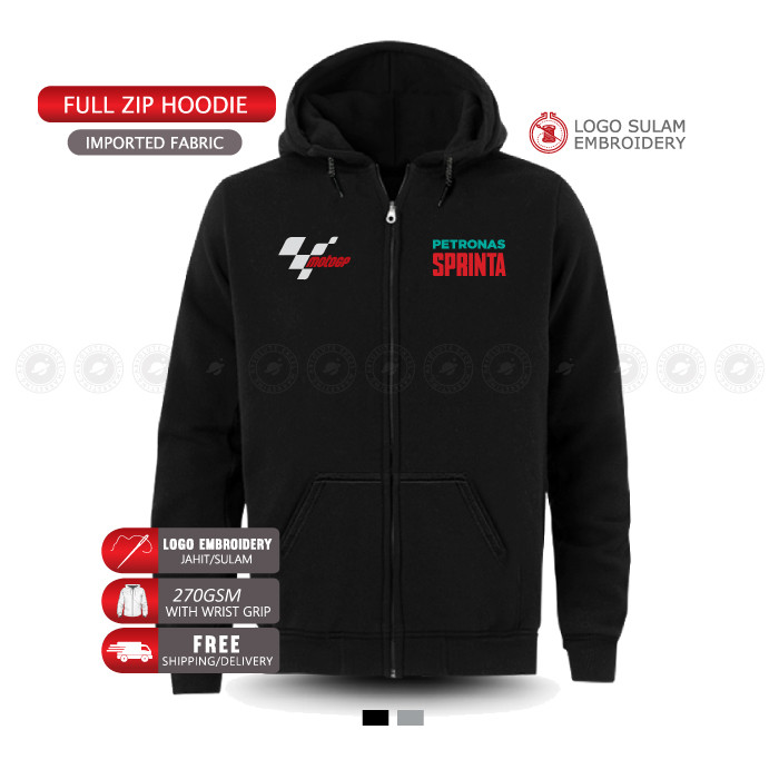 Zip Hoodie Sulam Petrona Sprinta MotoGP VR Valentino Rossi Sepang Racing Team Yamaha Racing Superbik