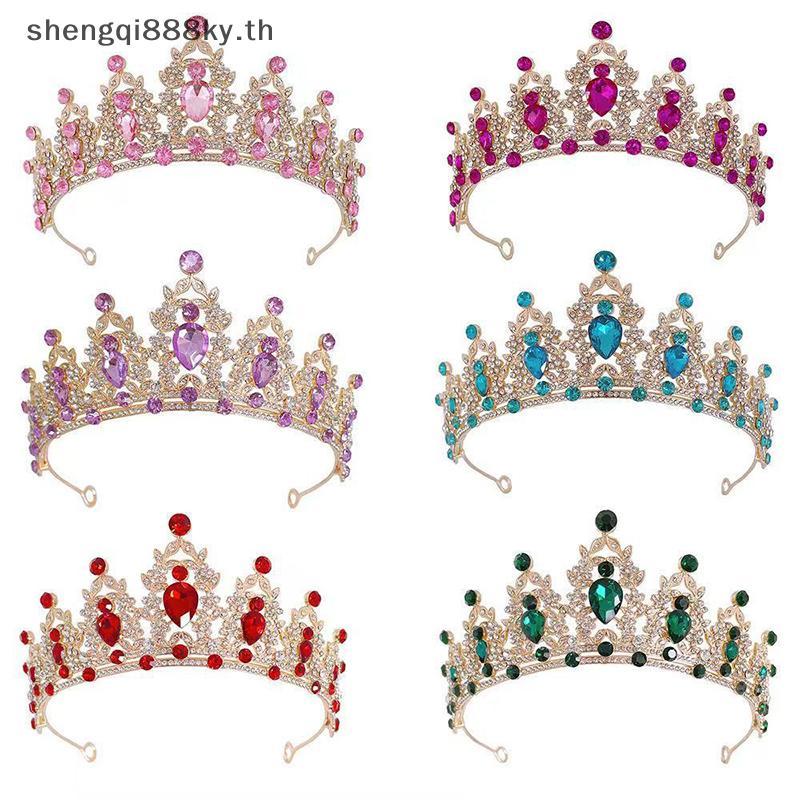 คริสตัลหรูหรา Princess Crown Tiara สําหรับผู้หญิงงานแต่งงานเจ้าสาวเครื่องประดับหัว