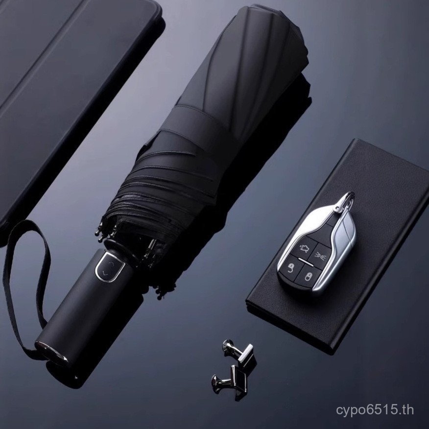 กาวเปิดร่มอัตโนมัติ City Can 31139e Sunny Black Collection อัตโนมัติพับพิมพ์โลโก้ Rain Paradise ร่ม 