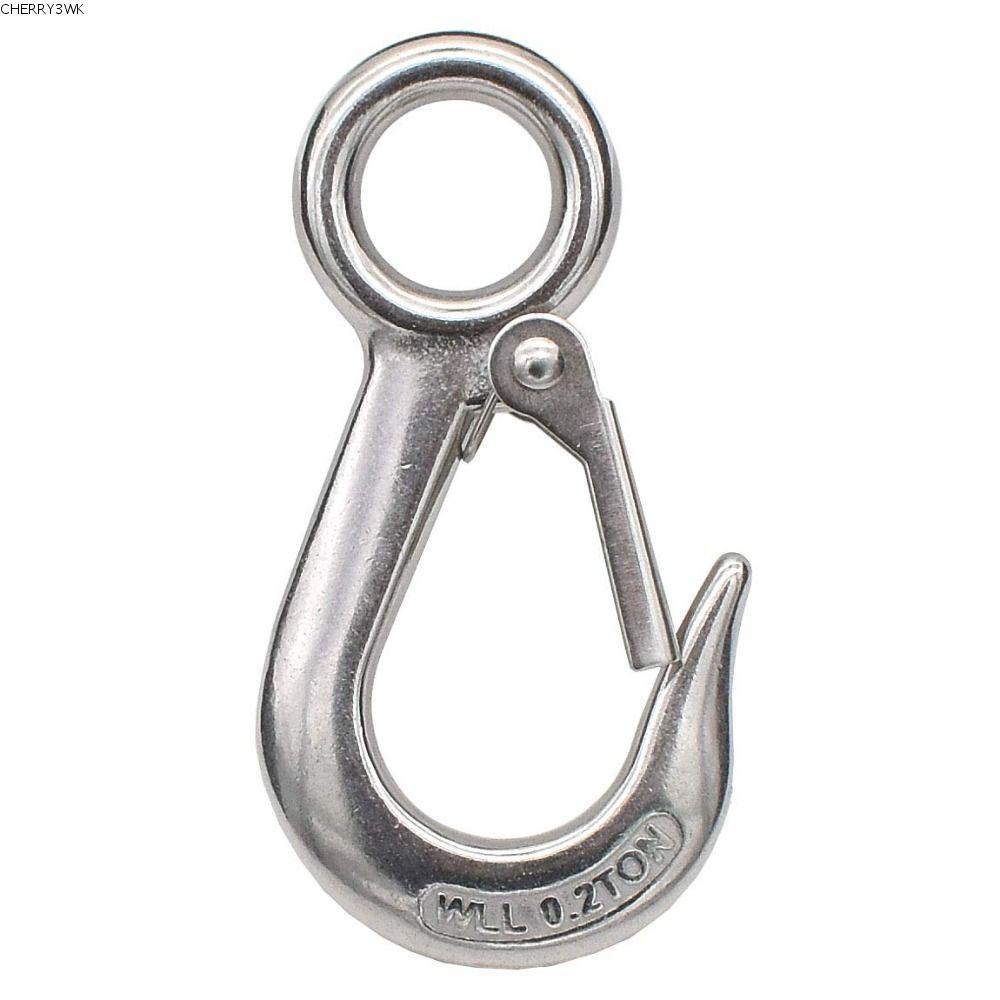 19VJKEPSHOP ตะขอสลิป, 304 สแตนเลส Sliver Grab Hook, Snap Hook 440 Lbs.Work Load 0.2t Lifting Hook En