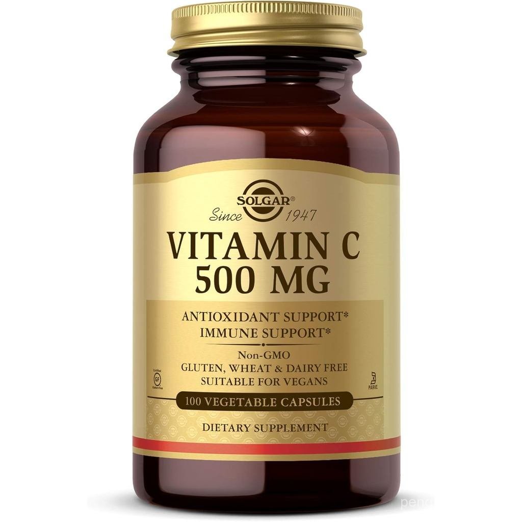 Solgar C 500 mg 100 แคปซูลผัก Antioxidant & Immune port โดยรวมสุขภาพ Skin & Joints Non GMO Gluten Ks