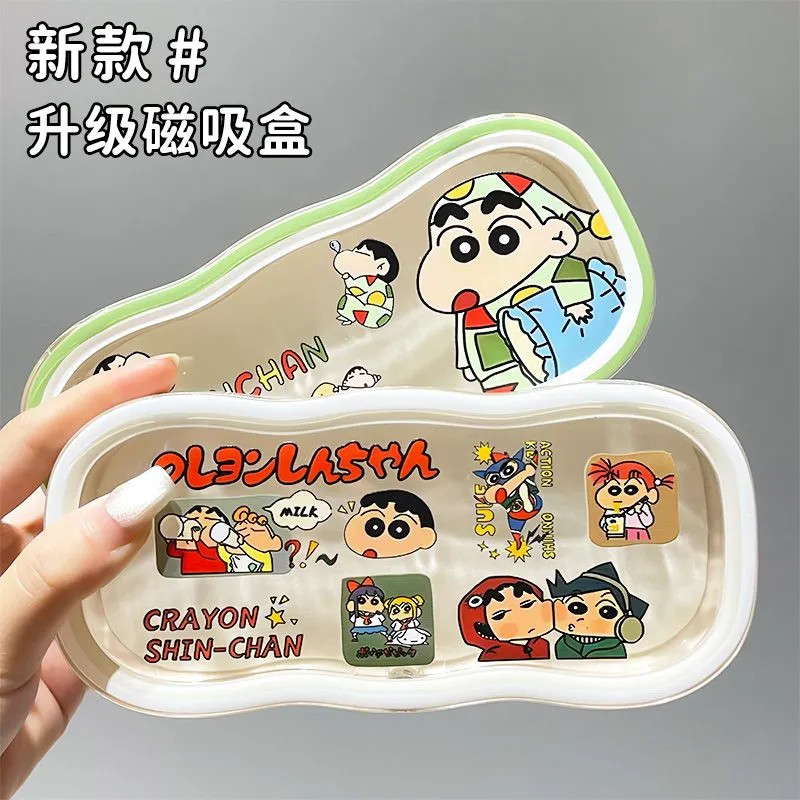 Crayon Shin-Chanแว่นตาโปร่งใสน่ารักIns Compression-Resistantแบบพกพาสายตาสั้นแว่นตากันแดดกล่องเก็บสไตล์ญี่ปุ่นสูง-