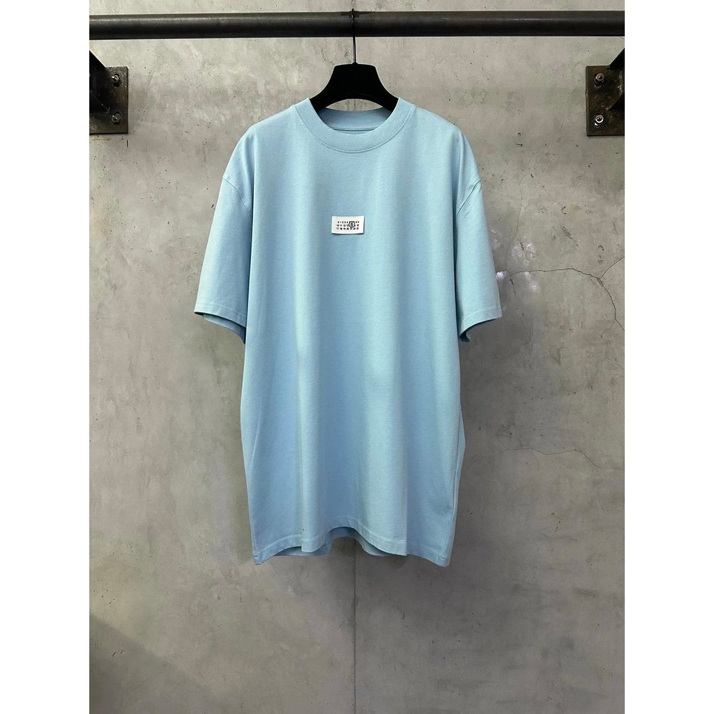 ผู้ชายผู้หญิง ss ประเภท Heavy เสื้อหลวมสไตล์สีฟ้ารอบคอผ้าฝ้ายป้ายแฟชั่น os ฤดูใบไม้ผลิฤดูร้อนแขนสั้น