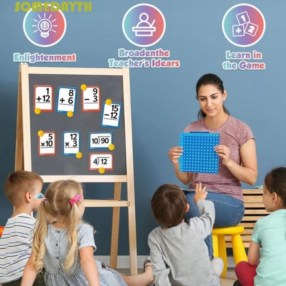 SOMEDAY Multiplication Flash Cards, Math Manipives IQ Game Math Board Fidget Toy, Portable Game Bloc