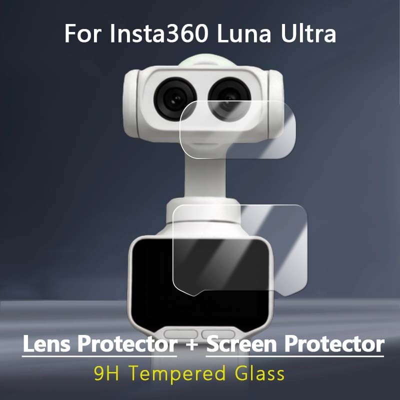 สําหรับ Insta360 Luna Ultra Handle กล้อง Clear Slim 2.5D Anti-Scratch หน้าจอ 9H กระจกนิรภัยกล้องเลนส์ฟิล์มกันกระแทก Guard