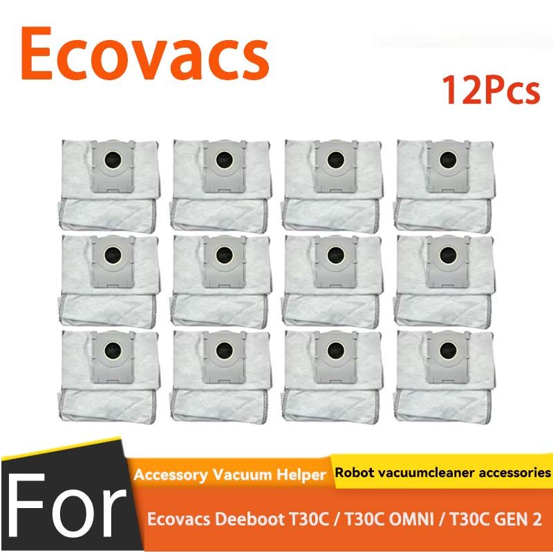 สําหรับ (Ecovacs Deebot T30C / T30C OMNI / T30C GEN 2) อุปกรณ์เสริมถุงเก็บฝุ่น(12PCS)