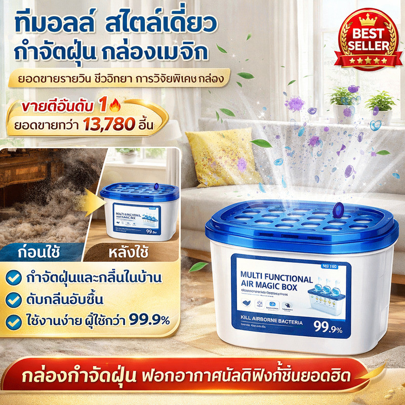 ✨ดักจับฝุ่นประสิทธิภาพสูง✨ กล่องดักฝุ่นอเนกประสงค์/เครื่องเก็บฝุ่น/เครื่องฟอกอากาศ ประสิทธิภาพสูงในการกำจัดฝุ่นในบ้าน/ขจัดกลิ่นไม่พึงประสงค์/ปลอดภัยสำหรับเด็กและสัตว์เลี้ยง วางง่าย เหมาะสำหรับใช้ในบ้าน