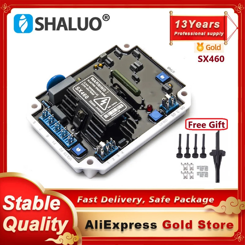 SX460 AVR Stamford เครื่องกําเนิดไฟฟ้าปรับแรงดันไฟฟ้าอัตโนมัติโมดูลควบคุมสําหรับเครื่องกําเนิดไฟฟ้าเ