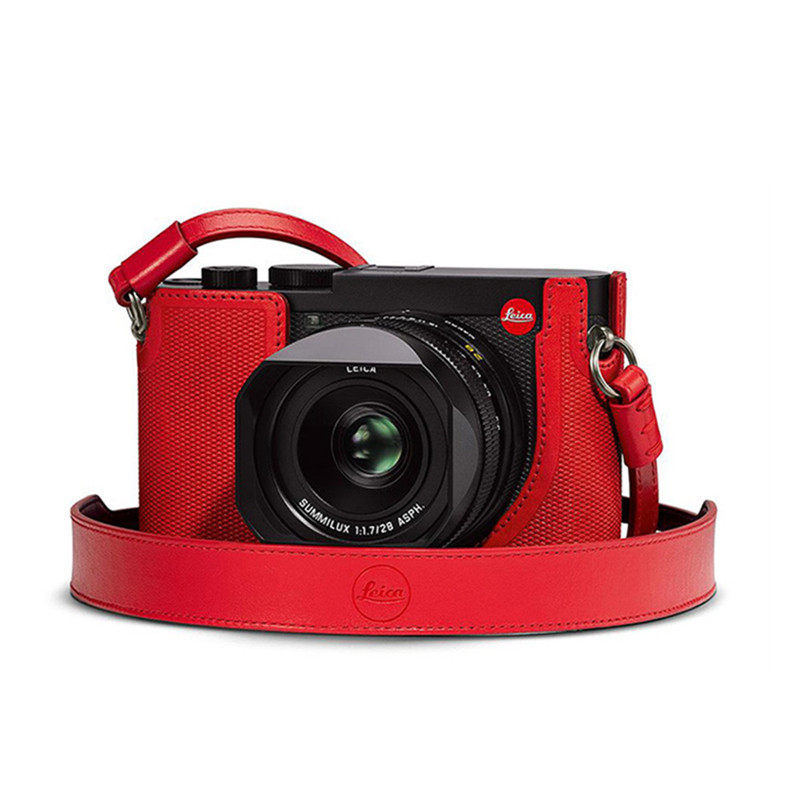 เหมาะสําหรับกระเป๋ากล้อง leica leica q2 leica Q2M เคสป้องกันกล้อง การออกแบบครึ่งส่วน ฐานหนังแท้ เคสห