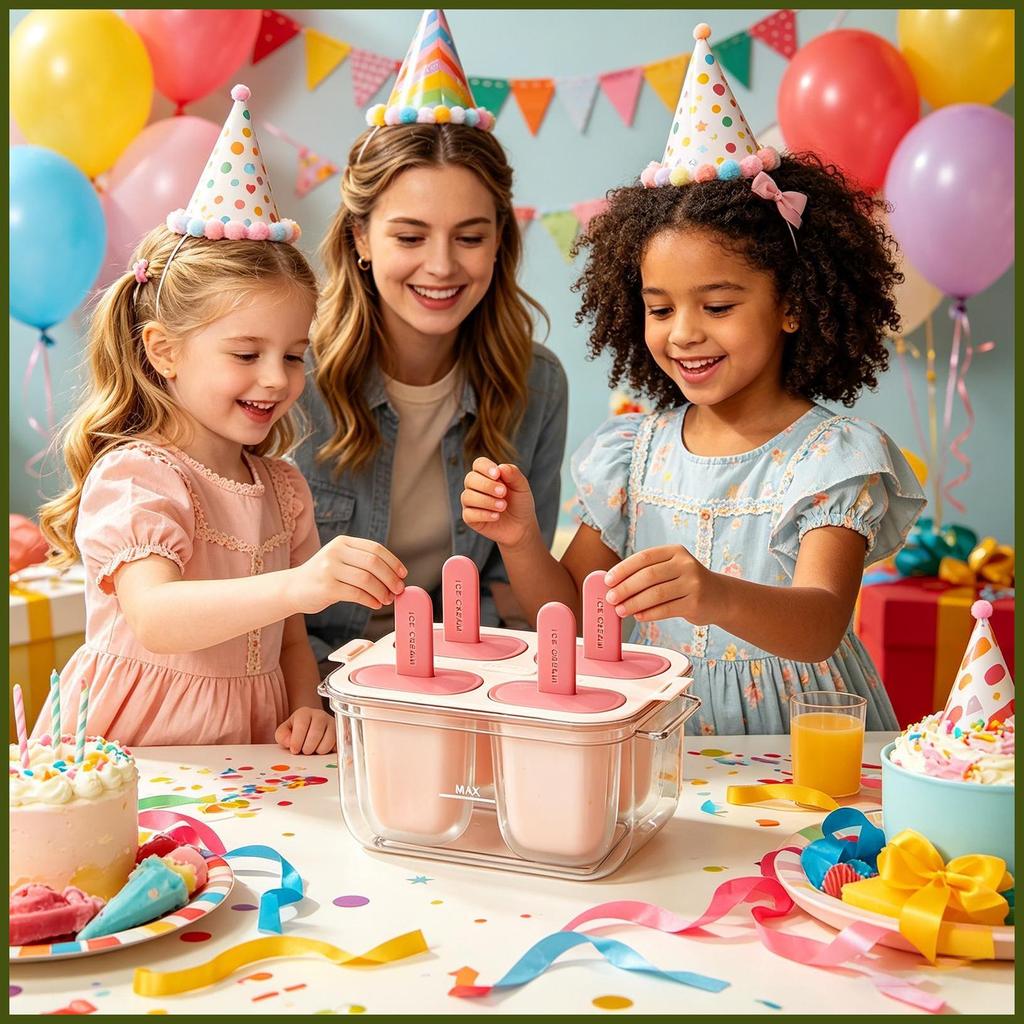 Ice Pop Mold 4 Cavity Easy Release Drip-Proof Non-Stick ฤดูร้อน Ice Pop Maker สําหรับตู้แช่แข็งตู้เย
