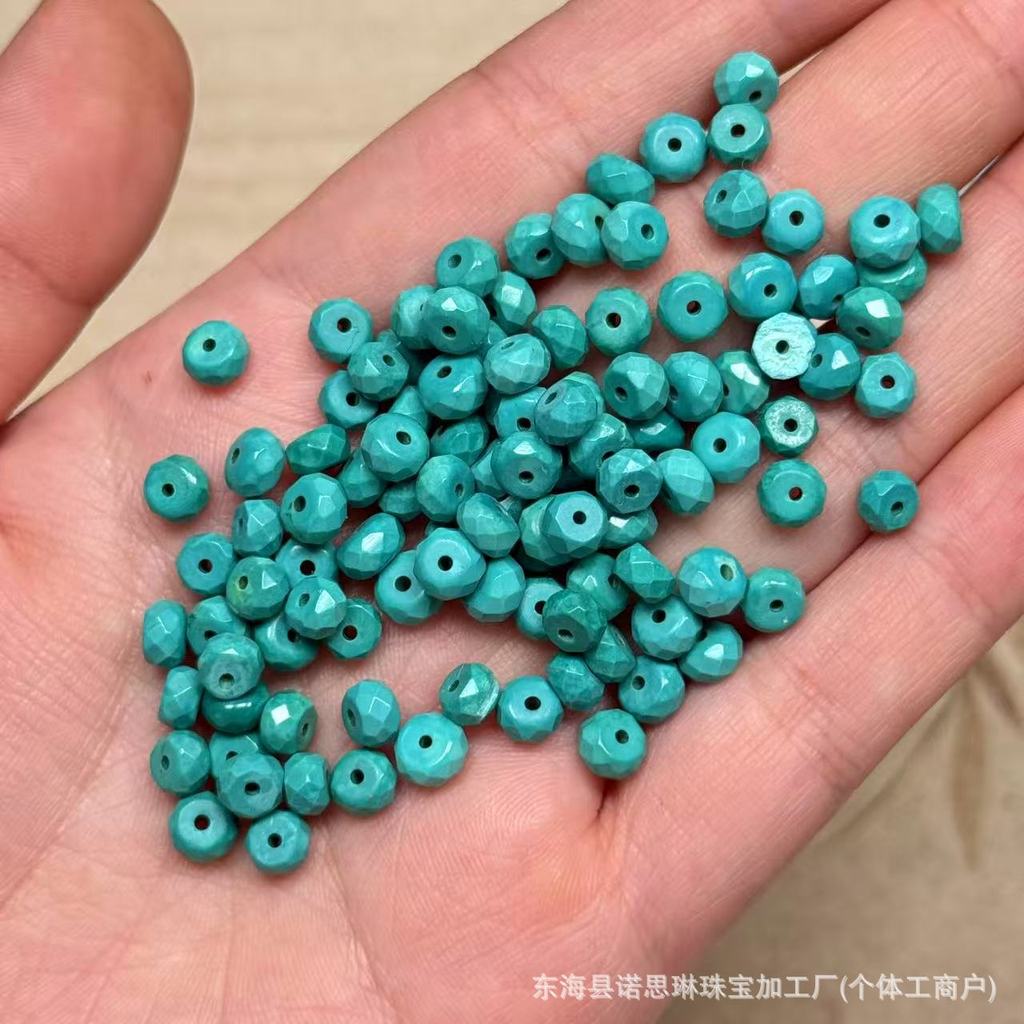 เพชรแมกนีเซียมแร่สีเขียวขุ่น ลูกปัดสีเขียวกึ่งโปร่งแสง สำหรับทำสร้อยข้อมือเอง