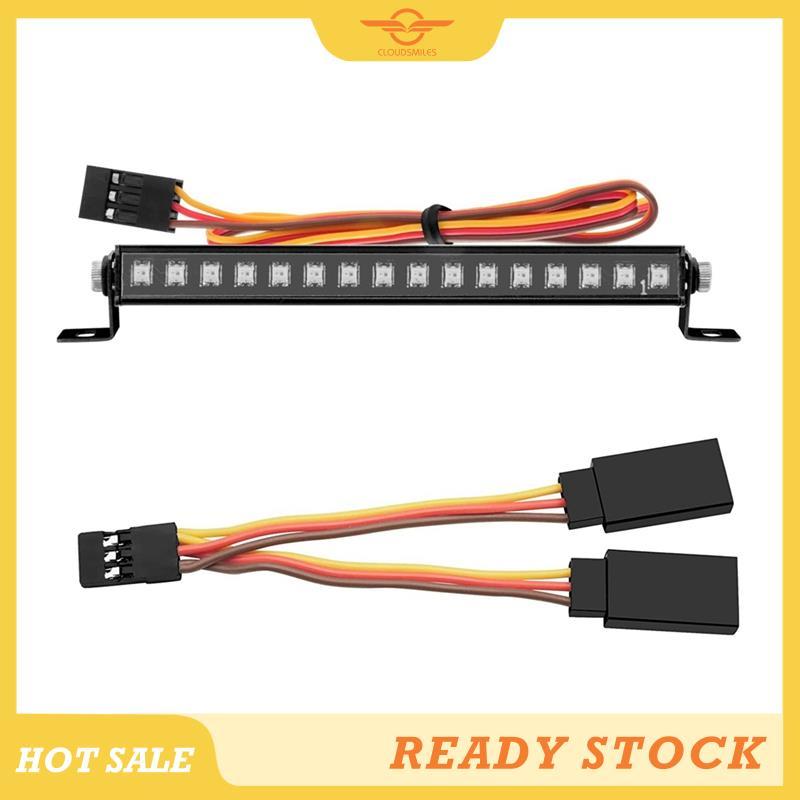 [CloudsMiles] โลหะ 16 LED 8 โหมดไฟหลังคาบาร์โคมไฟหลังคาอะไหล่สําหรับ TRX4M TRX4-M 1/18 RC Crawler รถ