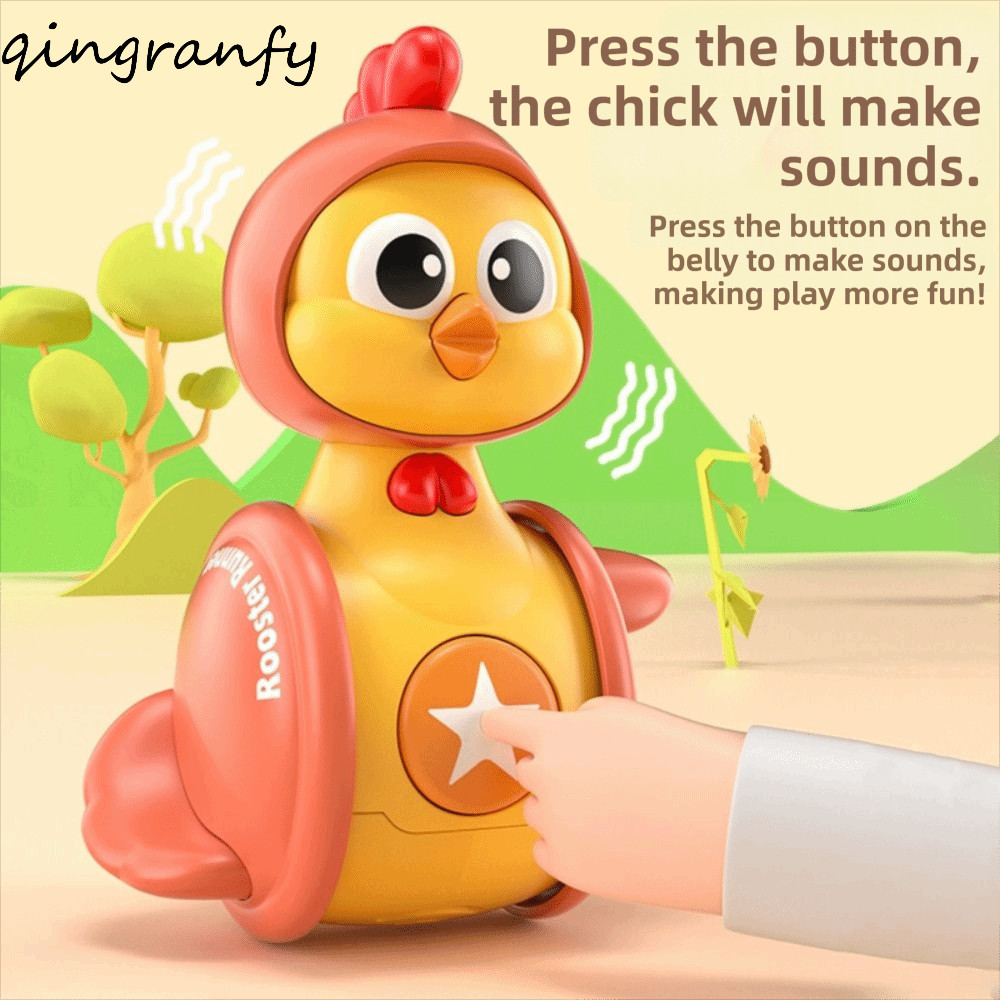 CRANK Early Education Toy, Gliding Motion Early Education Chicken Gliding Tumbler Toy, Gift Tumbler 