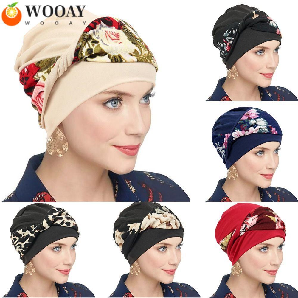 หมวกmomoriสำหรับฟื้นฟูศีรษะ แบบยืดหยุ่น ลายดอกไม้ นุ่ม ระบายอากาศได้