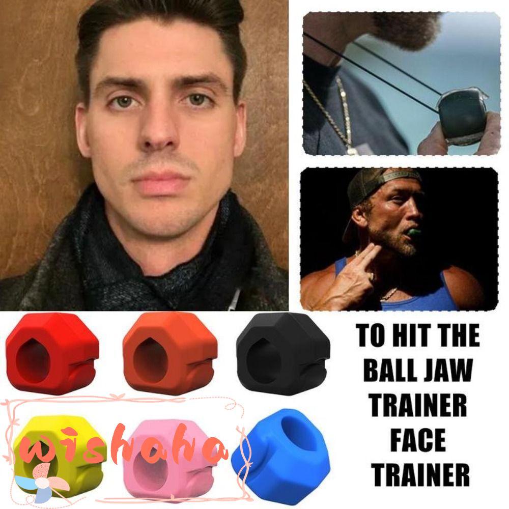 WISHAHA Jawline Exerciser, Gum เม็ด BPA ฟรี Jaw Trainer, Exerciser Shaper ซิลิโคน Anti-stress นวด Ba