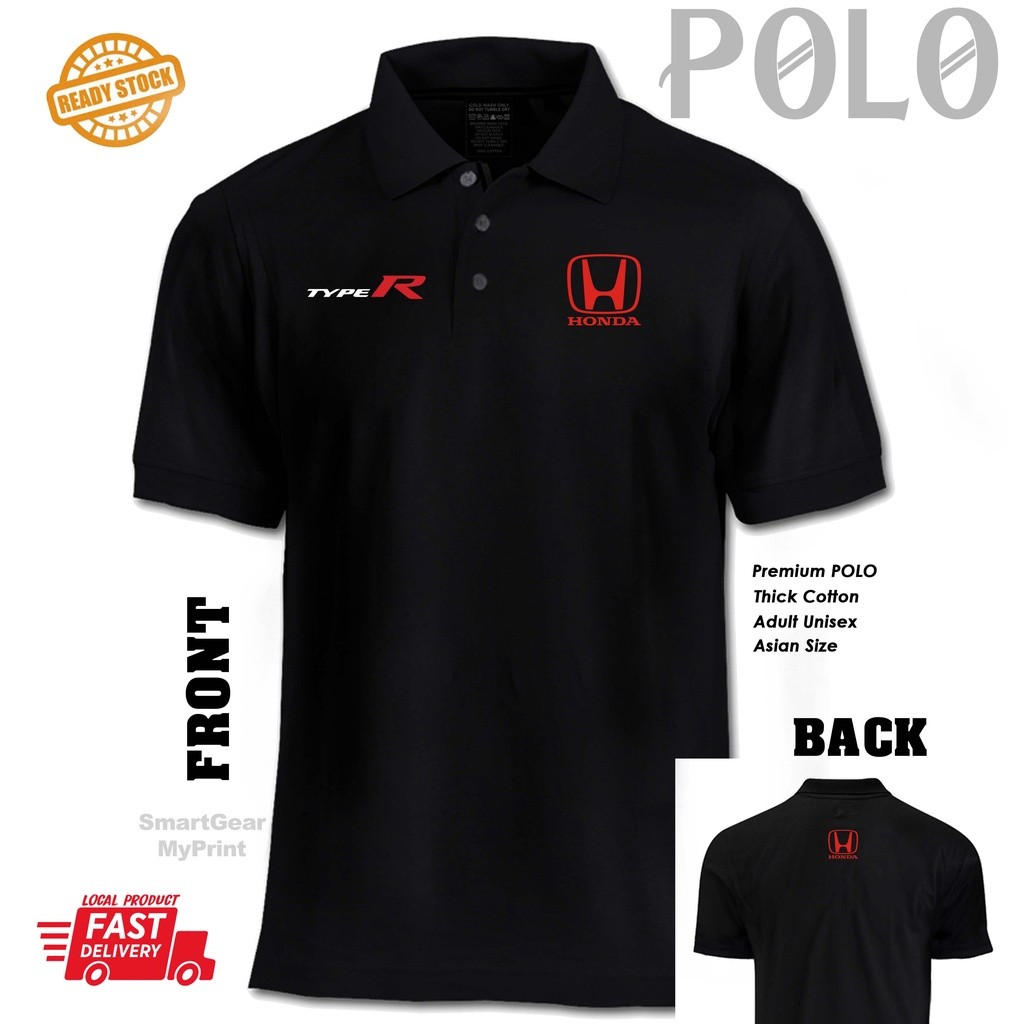Polo Honda Type R Mugen Cotton Collar Tshirt Jersey