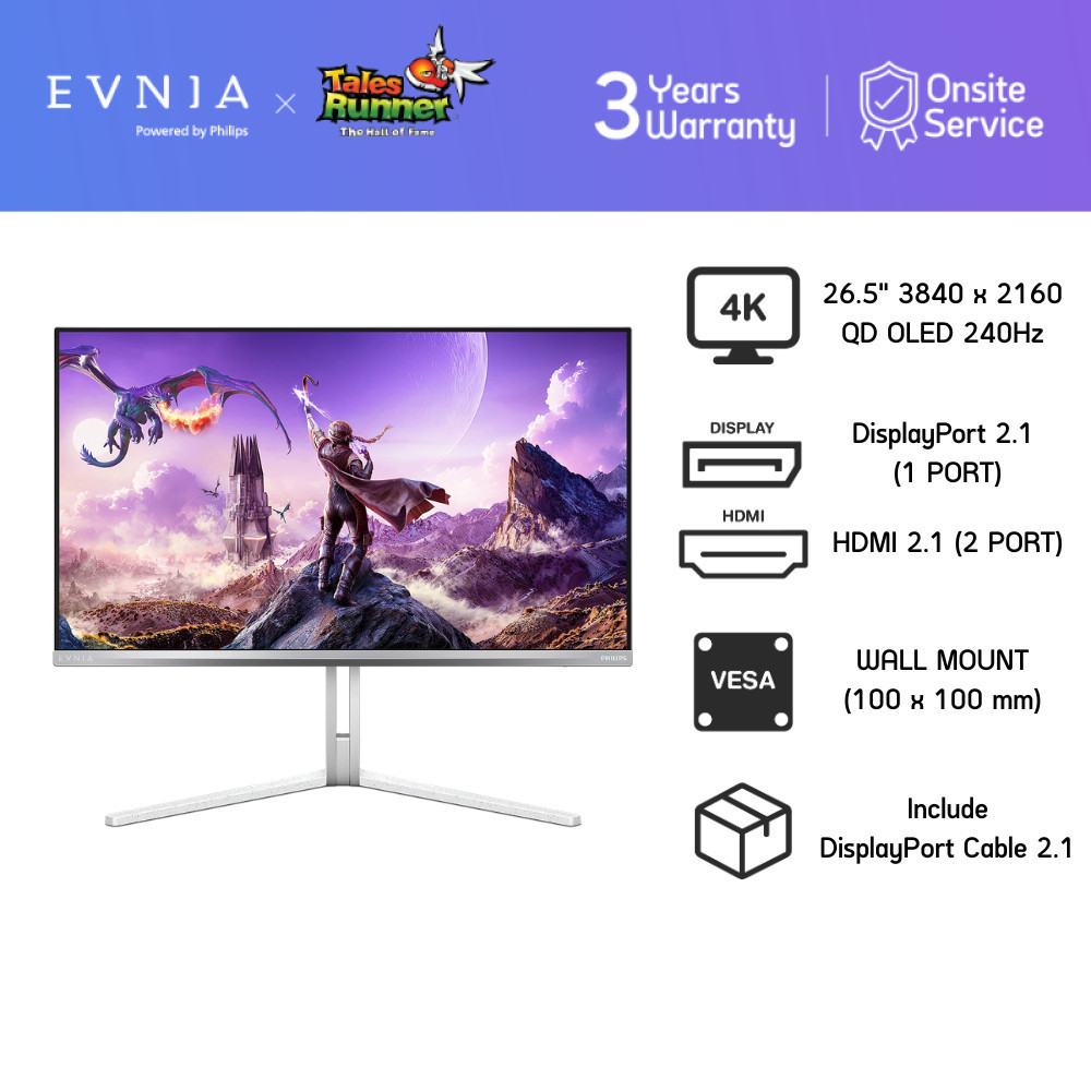 EVNIA 27M2N8800 MONITOR (จอมอนิเตอร์) 26.5" QD OLED 3840x2160 240Hz