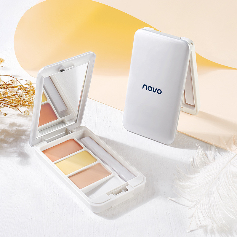 NOVO5350 Clear Flawless Tricolor Liquid ปากกาคอนซีลเลอร์ปกปิดจุดใบหน้าปกปิดรอยสิวฝ้ากระแนะนําโดย Influencer