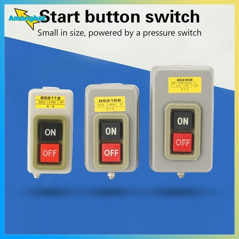 Amonghot> สวิตช์ปุ่มสตาร์ท AC380V สามเฟส BS211B BS216B BS230B Motor Control Start Stop Switch ใหม่