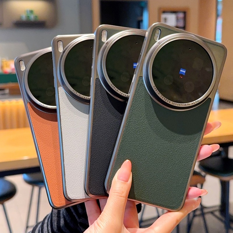 ใหม่สําหรับ VIVO X300 X200 X100 Pro Mini/Ultra X300s X200s X100s กรอบชุบลิ้นจี่ผิวเนื้อเคสโทรศัพท์ธุรกิจหรูหรา