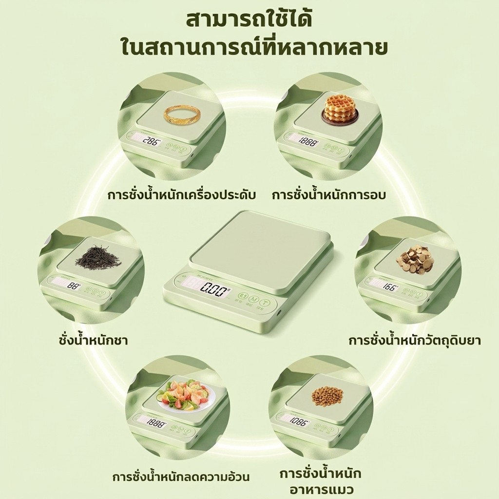 แม่นยํา 0.1g ความแม่นยําสูง เครื่องชั่งดิจิตอล 10kg เครื่องชั่ง กิโลดิจิตอล เครื่องชั่งอาหาร รื่องชั่งดิจิตอล แผงกันน้ํา รูปที่ 2