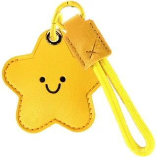 [พร้อมส่ง] พวงกุญแจ AirTag เคสหนังลายดาวน่ารัก (Star A) พร้อมสายคล้องและห่วงกุญแจ กันรอย กันหาย สำหรับกุญแจรถและกระเป๋า AirTag Leather Case
