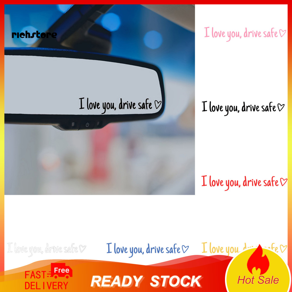 <richstore> I Love Drive Safe Mirror Sticker Love and Safety Car Decal I Love Drive Safe Car Sticker