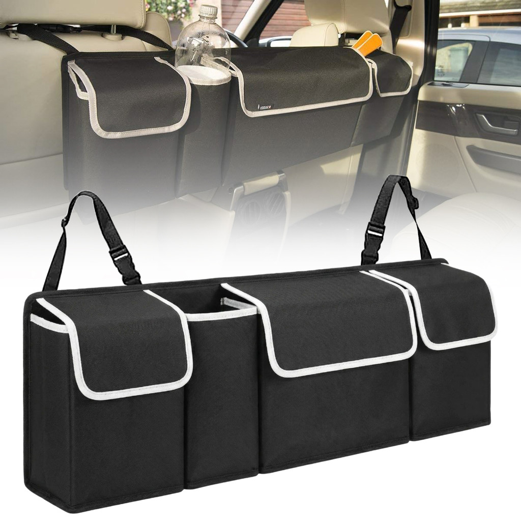 PlantucationSUV รถ Trunk Organizer กระเป๋าเบาะหลังแขวนสําหรับ SUV รถบรรทุก MPV พร้อมหลายกระเป๋าทนทานที่นั่งกลับ Organizer