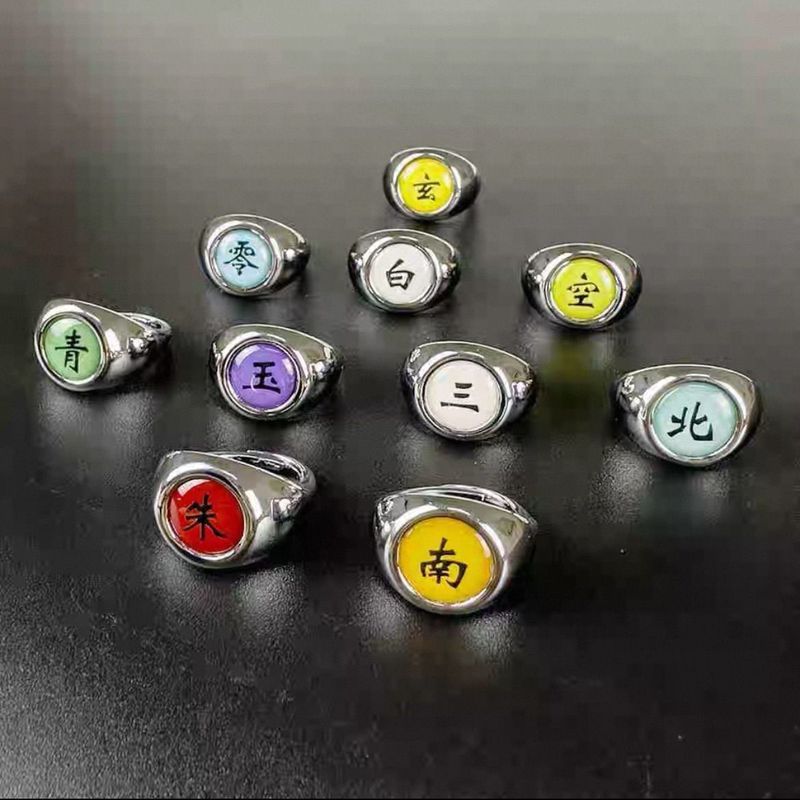 动漫周边戒指晓组织宇智波鼬佩恩蝎飞段鸣人Cosplay指环学生礼物Naruto peripheral ring Xiao organization Uchiha Itachi COS ring ani