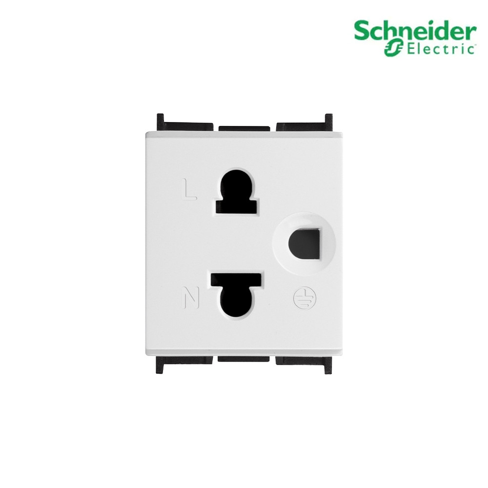 Schneider Electric เต้ารับเดี่ยว 3ขา มีม่านนิรภัย 16A 250V รุ่น S-Flexi | F1426UESM_WE | PlugOn