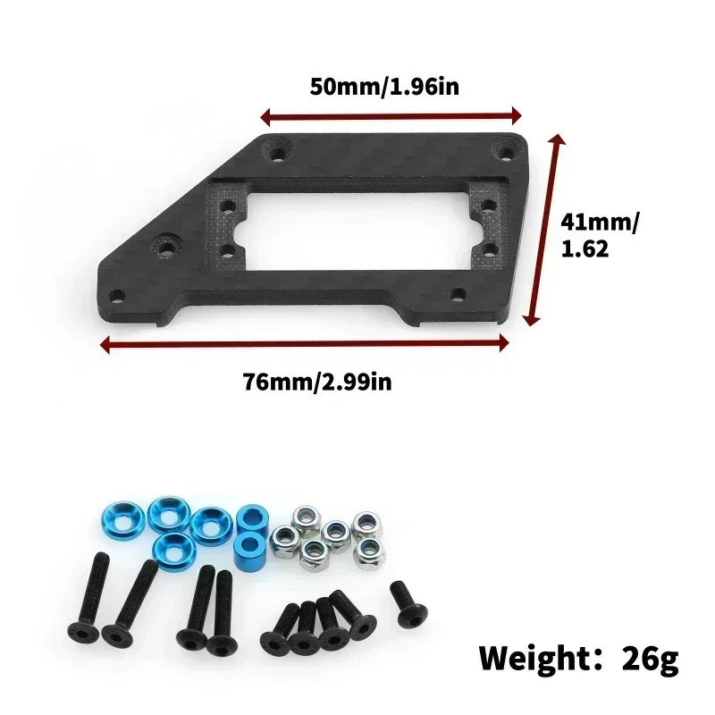 คาร์บอนไฟเบอร์พวงมาลัยเกียร์ Mount เพลา Servo Mount สําหรับ 1/10 Axial SCX10 PRO SCX10PRO RC รถอัพเก