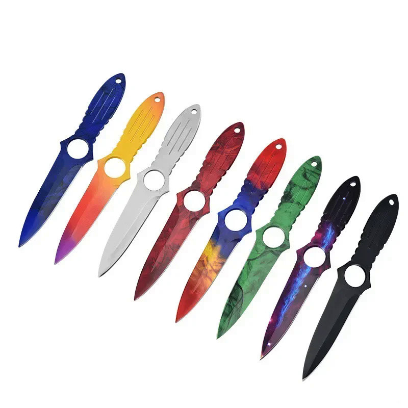 Hot Steel Straight Blade CSGO Game Collection Military Tactical Knife Outdoor Camping Hunting Self-defense Small Strai