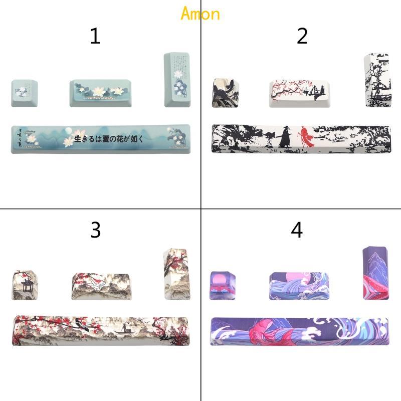 Amon 4 Keys PBT OEM Keycaps SPACE ENTER ESC คีย์บอร์ดแบบกลไก KeyCaps