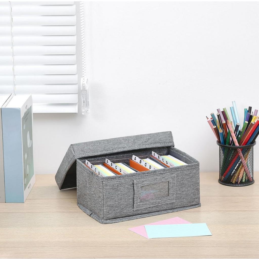 ท้องถิ่น Mononopoly-VN Index Card Holder 4 Dividers PP Organizer กล่องเก็บฝาปิดสําหรับ Flashcard หมา