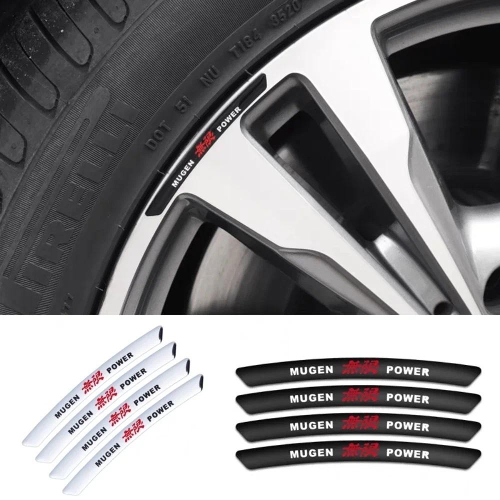 4pcs Aluminium Mugen Power ล้อรถสติกเกอร์ป้ายสัญลักษณ์สําหรับ Honda Mugen Inspire XRV CRV URV CRZ Fi