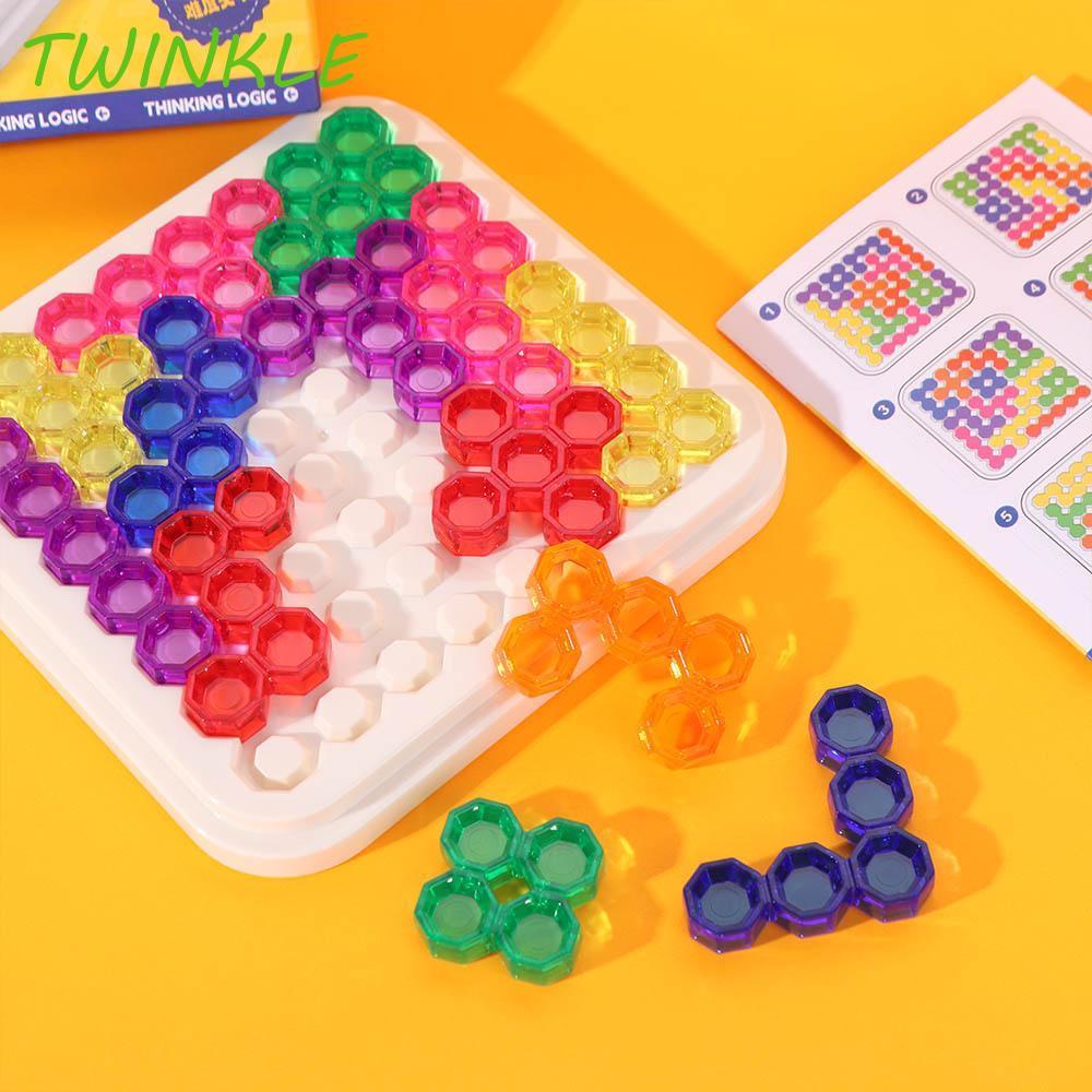 TWINKLE1 สไลด์เกมกระดานปริศนา,พลาสติกเรขาคณิตบล็อกเกมกระดาน Sudoku, IQ แบบพกพาการวิเคราะห์รูปร่างปริ