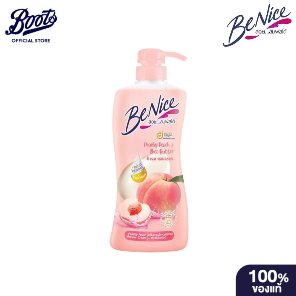 BeNice Shower Cream Peachy Peach & Shea Butter 400 ml. บีไนซ์ครีมอาบ พีชชี่พีช แอนด์ เชียร์บัตเตอร์ 450 มล.