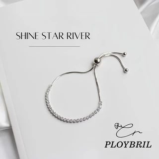 PLOYBRIL✨สร้อยข้อมือเพชร SHINE STAR RIVER สร้อยข้อมือเงิน สร้อยข้อมือผู้หญิง กําไลเงินแท้ กำไลแฟชั่น S036