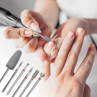 6PCS Diamond Steel Nail Drill Bit Set Electric Manicure Pedicure Machines Nail File Gel Remover Tool