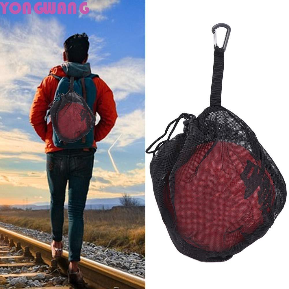YONGWANG66HR Ball Mesh Bag, Ball Holder Clip on Basketball Storage Bag, Portable Oxford Cloth Drawst